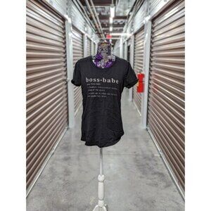 Torrid size 00 Black "Boss Babe" 100% Cotton T-Shirt